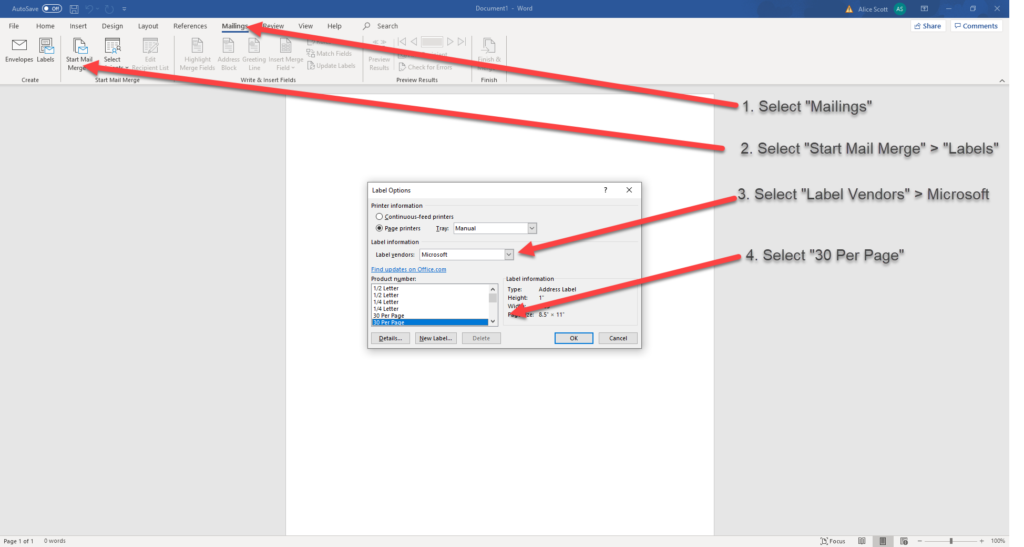 how to do a mail merge from excel for labels