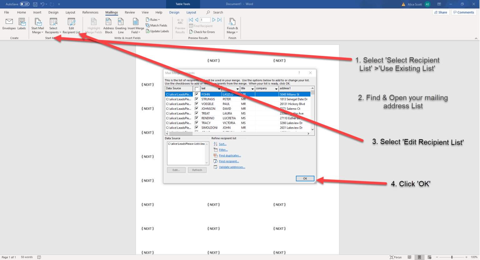 how to print address labels from excel 2007